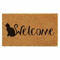 Configuracion 17 x 29 in. Feline Welcome Rectangular Doormat Natural & Black CO3367103